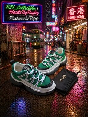 NWT Maje "Dream Tomorrow" Green Chunky Sneakers - Size 9 Womens